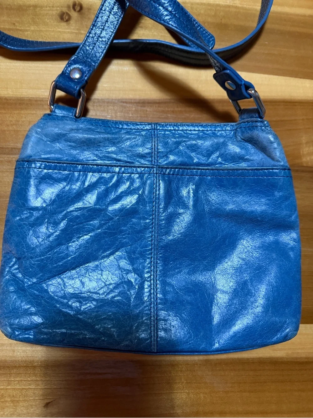 Hobo Blue Leather Crossbody Bag